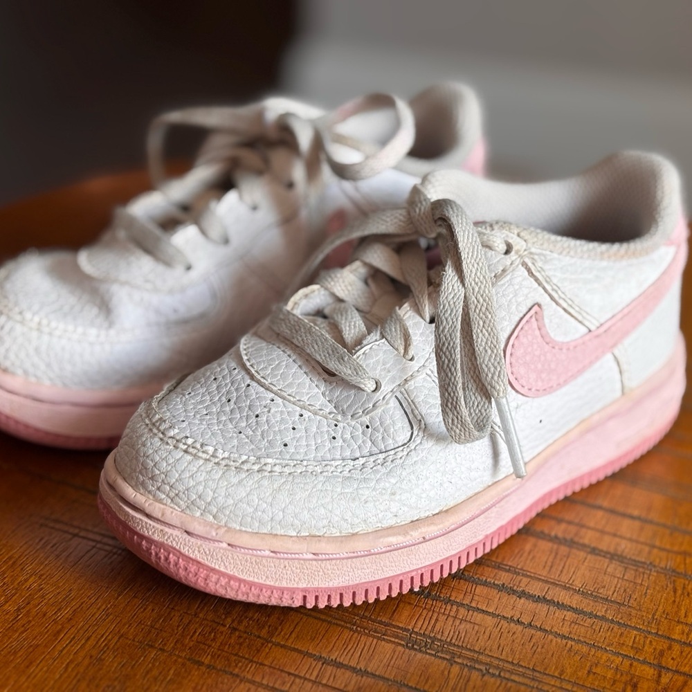 Kids White and Pink Sneakers